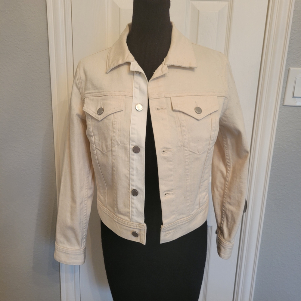 Ag Adriano Goldschmmied Cream Jean Jacket